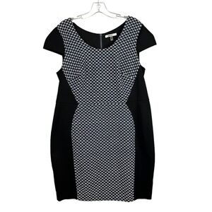 DKNYC Donna Karan Short Sleeve Geometric Print Career Dress Size 14W